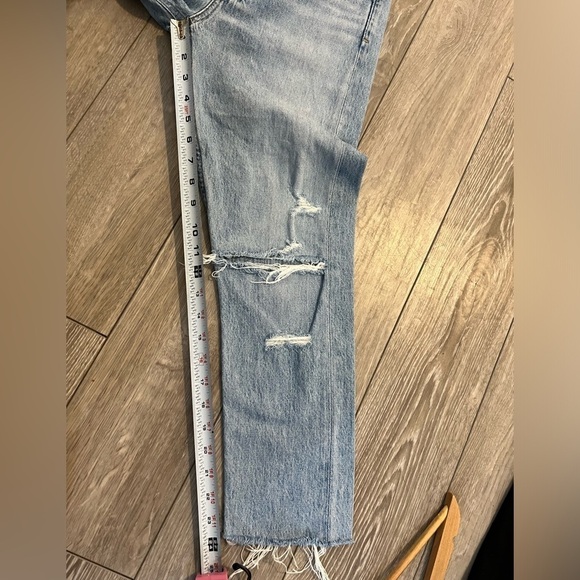 AGOLDE Women’s Jamie Hi-Rise Classic Jean Blue Distressed Ripped Knee Sz 24 - Picture 7 of 9